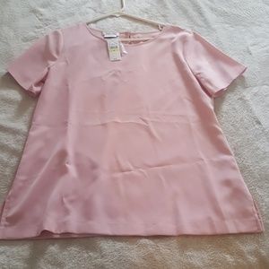 soft pink short sleeve blouse